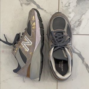 Silver and Gold New Balance Sneakers